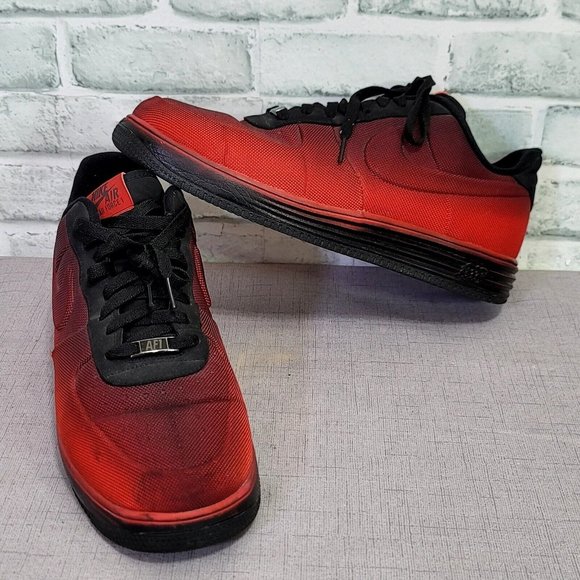 Nike Men Size 13 Lunar Force 1 VT Mesh 599499-600 University Red Black‎ Fade - Picture 1 of 12